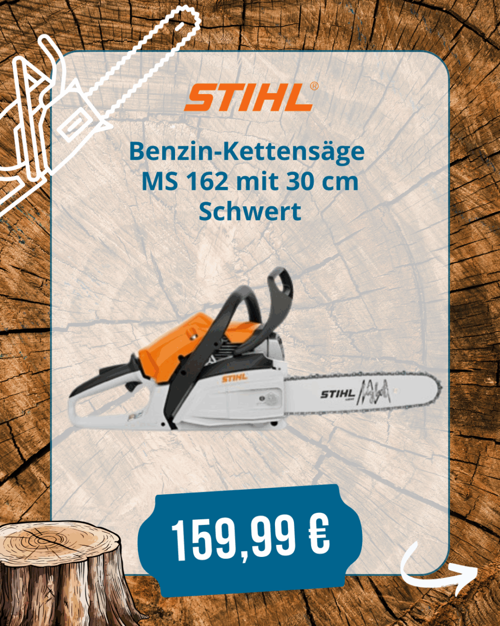 STIHL BENZIN-KETTENSÄGE MS 162 30 cm